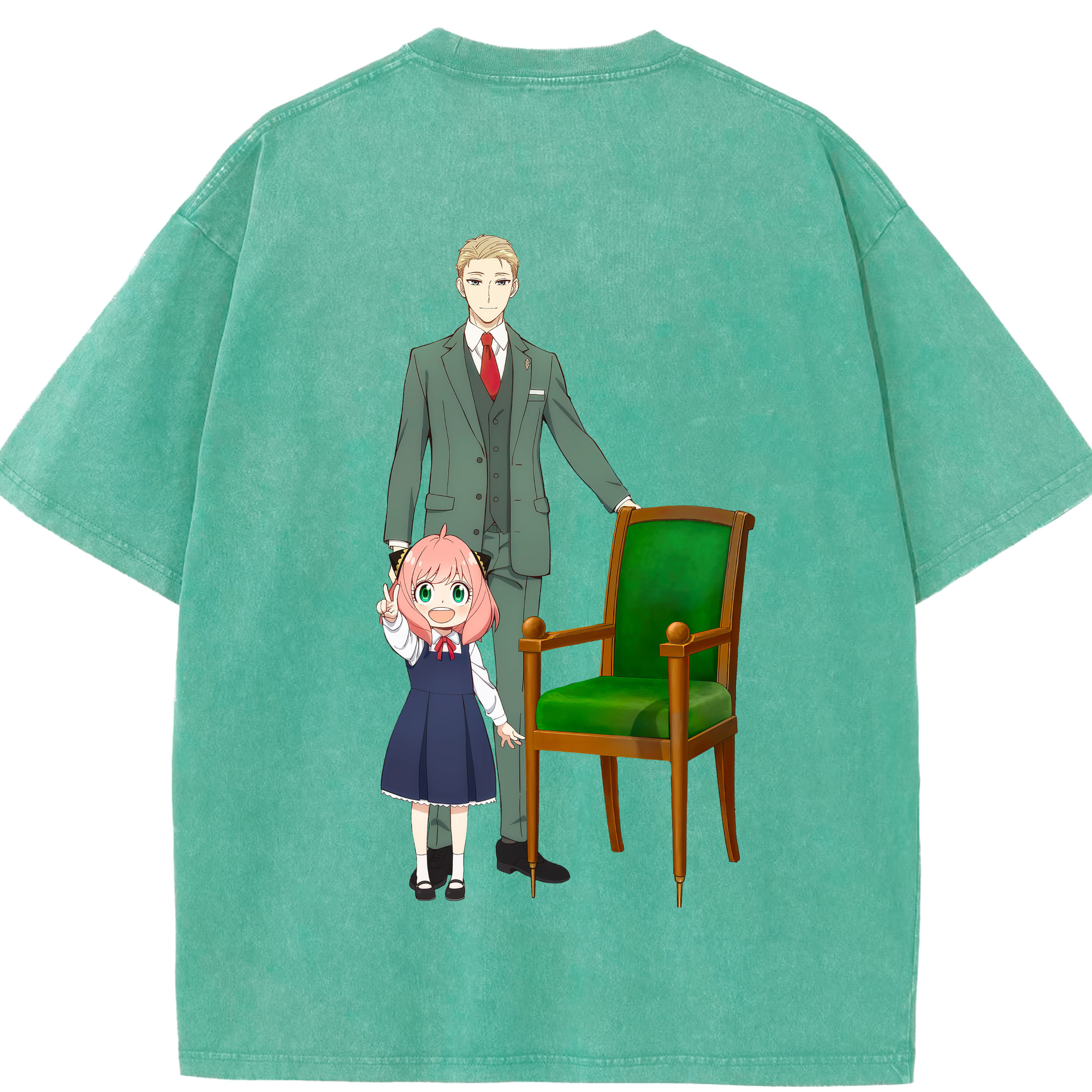 （画像用） SPY×FAMILY间谍家家酒 綿100% ヴィンテージ風 半袖Tシャツ（背面プリント）